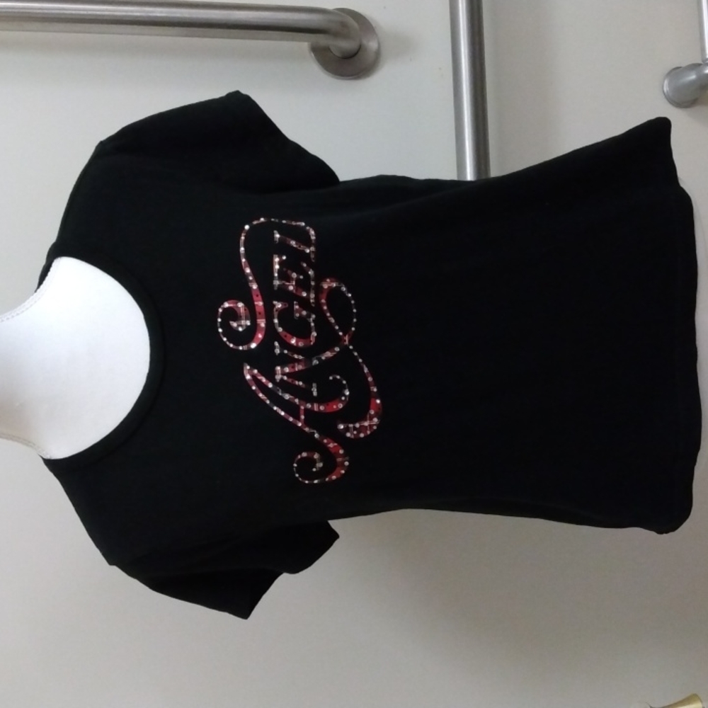 Victoria's Secret black tee with Angel embellishment